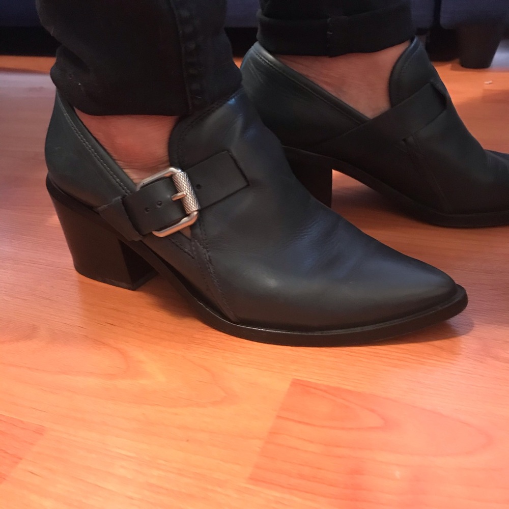 Genuine leather booties, worn once